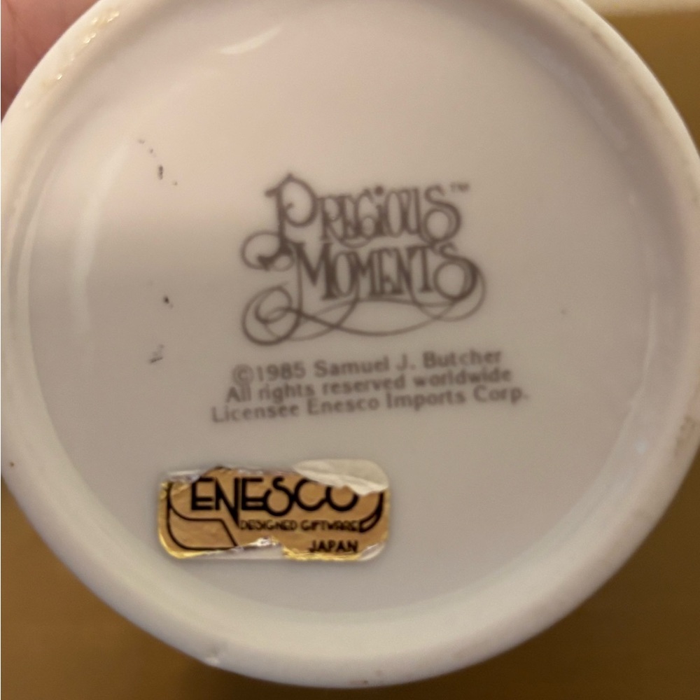 1985 Precious Moments White Porcelain Princess Mug with Gold Crown - Picture 8 of 9